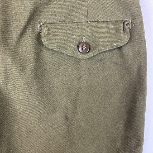 Army Trousers Field Wool M-1951 Olive Green OG 108 28" Inseam Size Medium Short - Picture 14 of 16